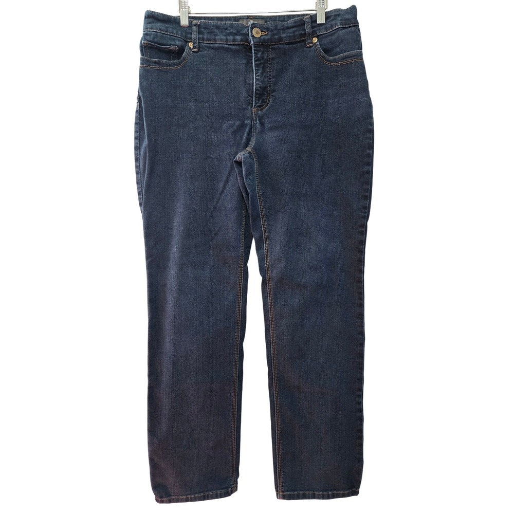 Chicos So Lifting So Slimming Collection Dark Wash Straight Leg Jeans Womens 14